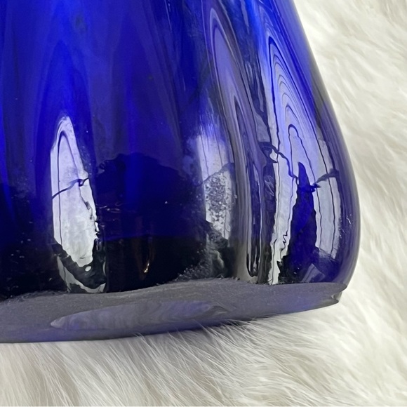 Vintage Cobalt Blue Five Finger Art Glass Stretch Swung Midcentury Modern - Picture 8 of 8